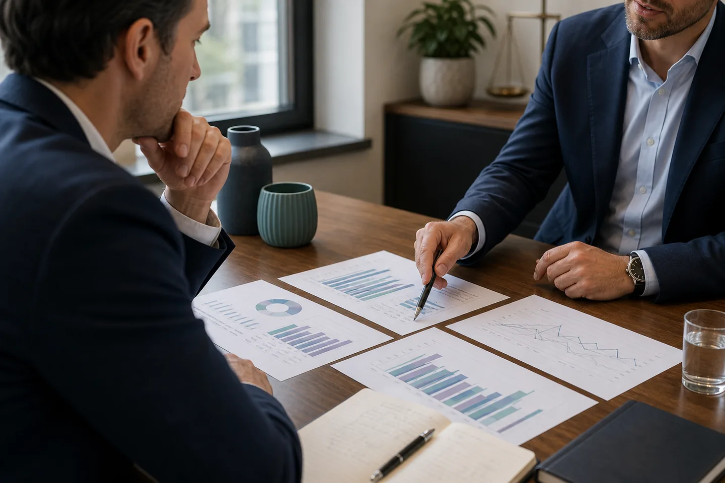 Financial advisory discussion between executives