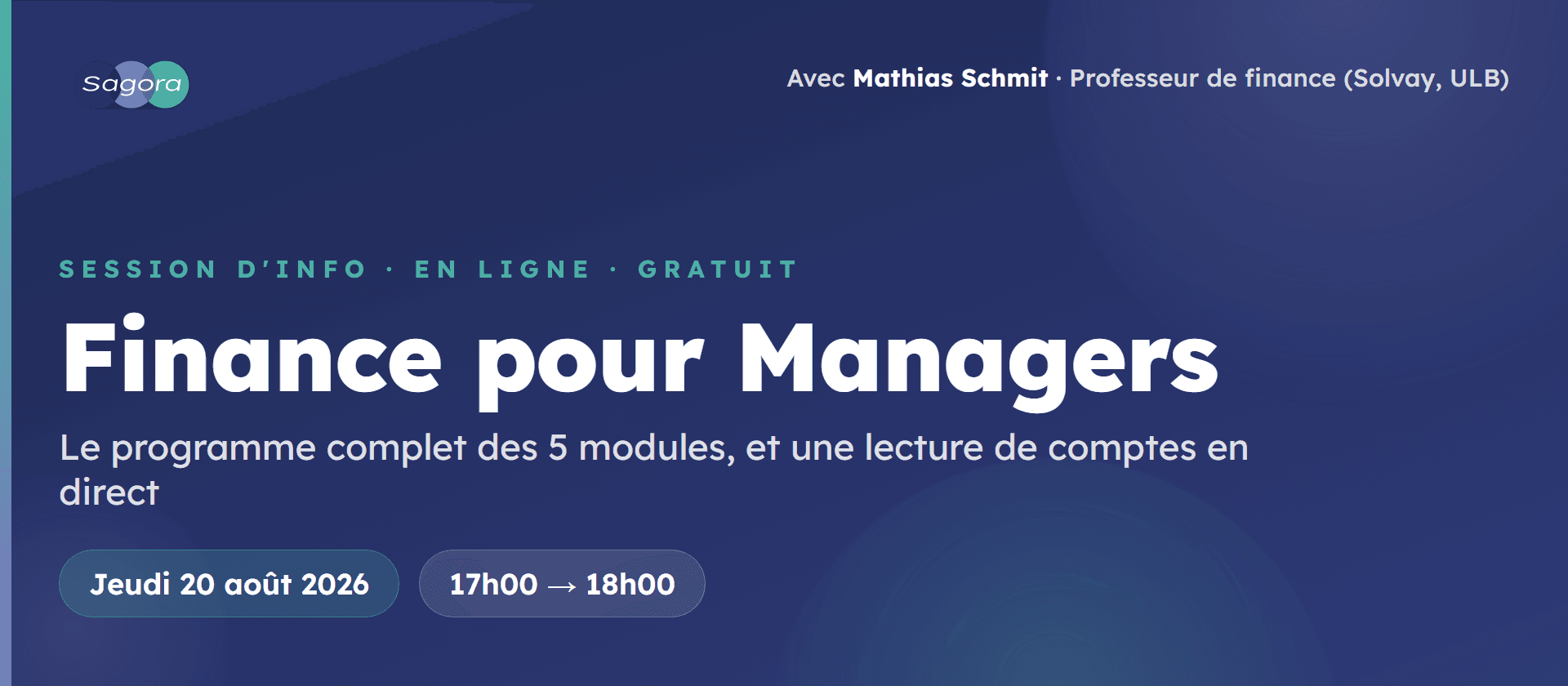 Session d'info · Finance pour Managers