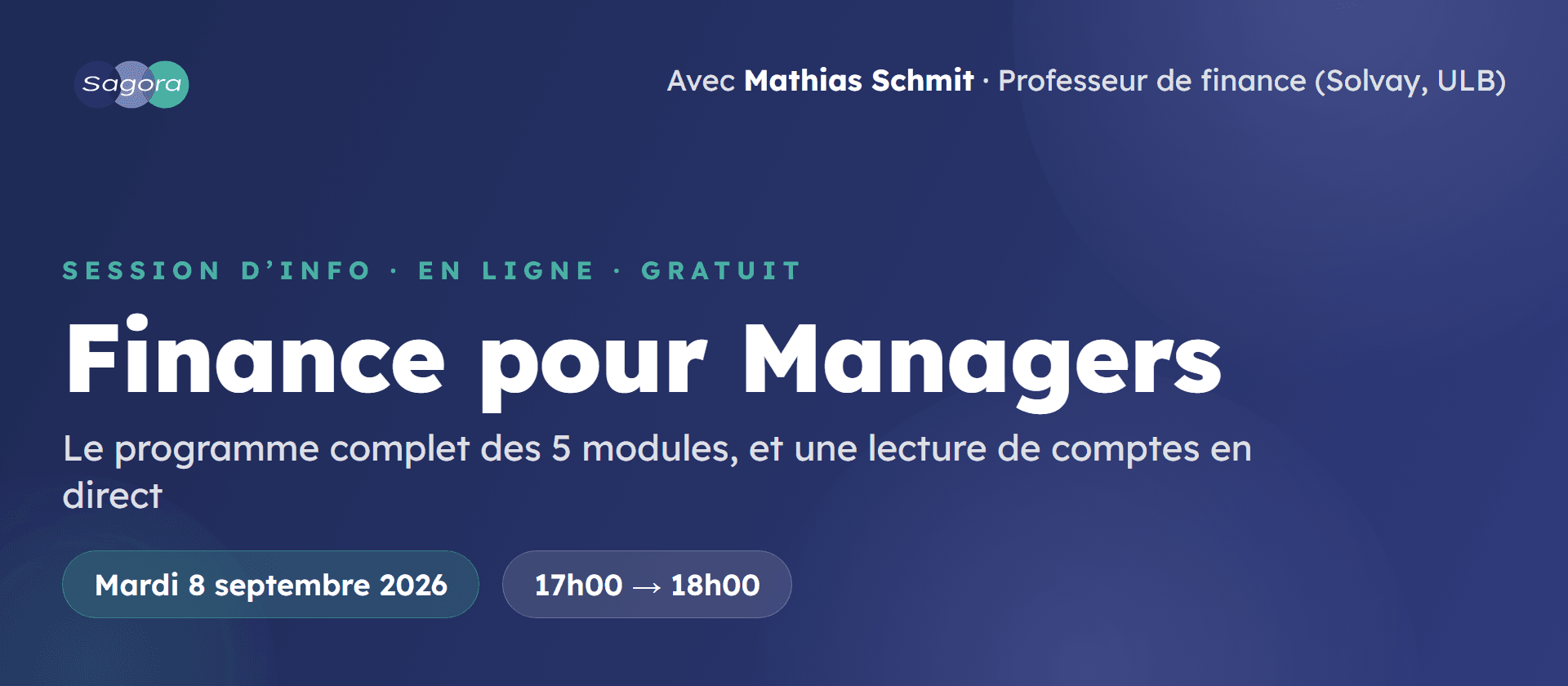 Session d'info · Finance pour Managers